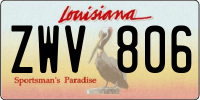 LA license plate ZWV806