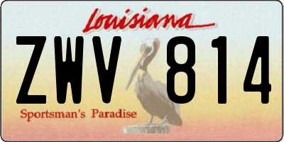 LA license plate ZWV814