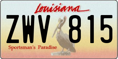 LA license plate ZWV815