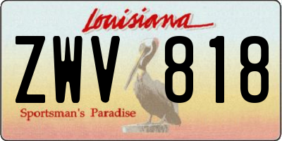 LA license plate ZWV818