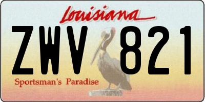 LA license plate ZWV821