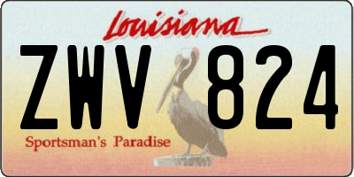 LA license plate ZWV824