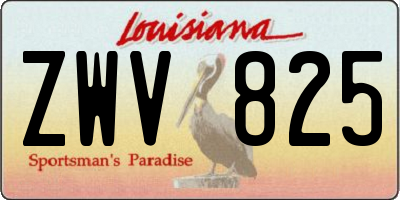 LA license plate ZWV825