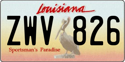 LA license plate ZWV826