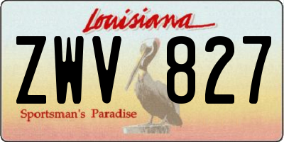 LA license plate ZWV827