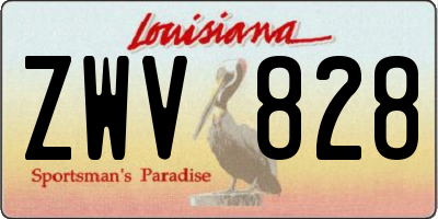 LA license plate ZWV828