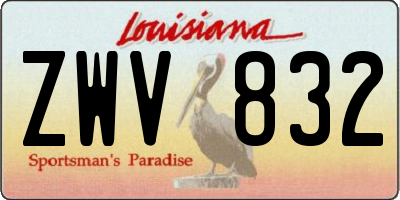 LA license plate ZWV832