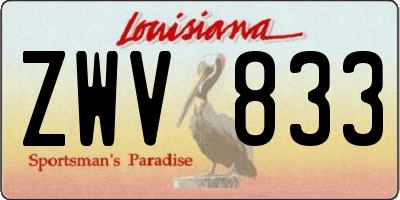 LA license plate ZWV833