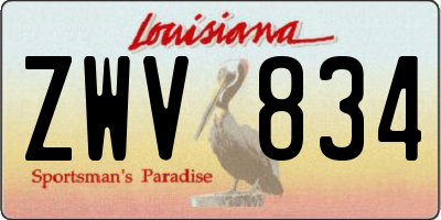 LA license plate ZWV834