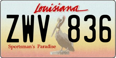 LA license plate ZWV836