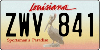 LA license plate ZWV841