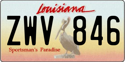 LA license plate ZWV846