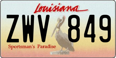 LA license plate ZWV849