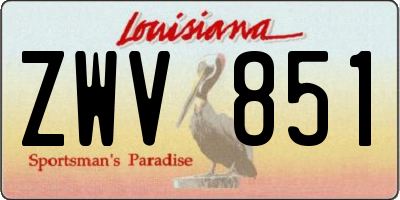 LA license plate ZWV851