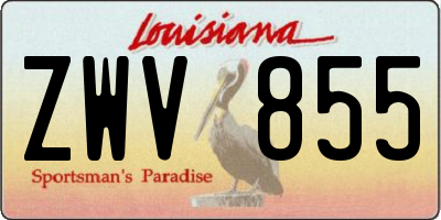 LA license plate ZWV855
