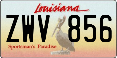 LA license plate ZWV856