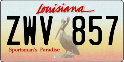 LA license plate ZWV857