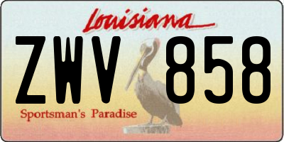 LA license plate ZWV858