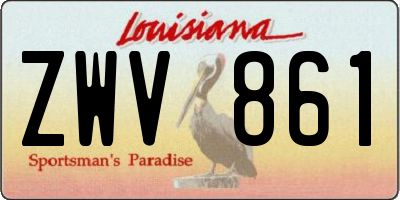 LA license plate ZWV861