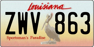LA license plate ZWV863