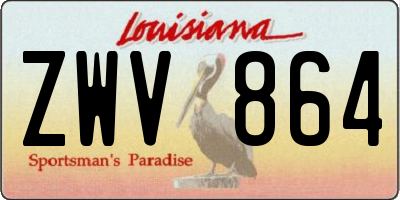 LA license plate ZWV864