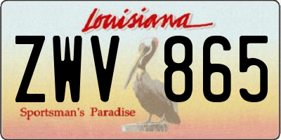 LA license plate ZWV865