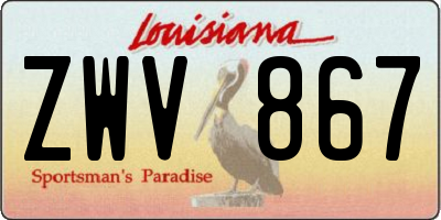 LA license plate ZWV867