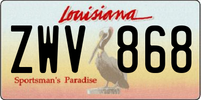 LA license plate ZWV868
