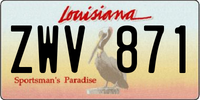 LA license plate ZWV871