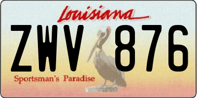 LA license plate ZWV876