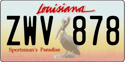LA license plate ZWV878