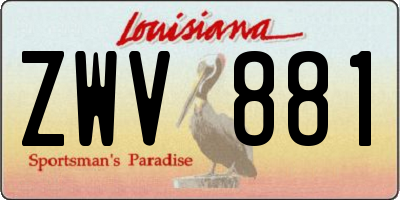 LA license plate ZWV881