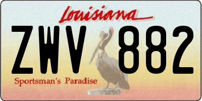 LA license plate ZWV882