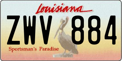 LA license plate ZWV884