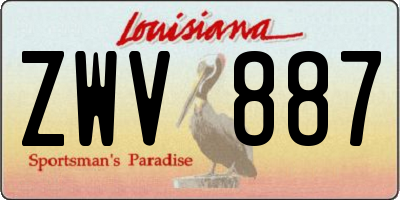 LA license plate ZWV887