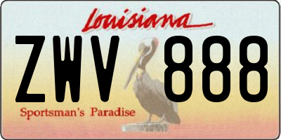 LA license plate ZWV888