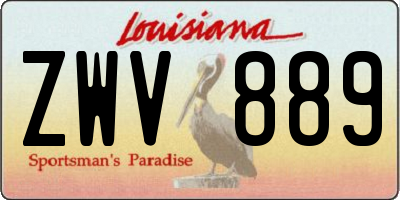 LA license plate ZWV889