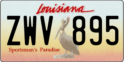 LA license plate ZWV895