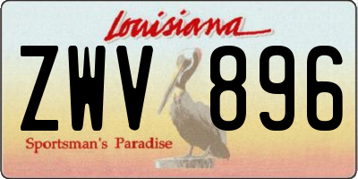 LA license plate ZWV896