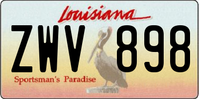 LA license plate ZWV898