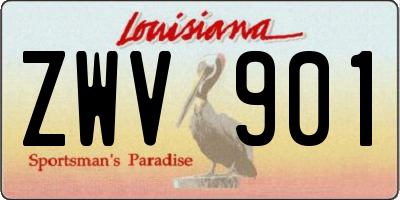 LA license plate ZWV901
