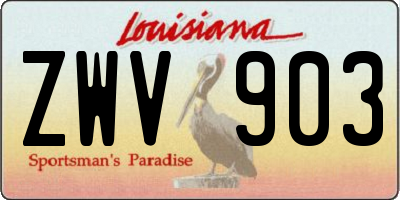 LA license plate ZWV903