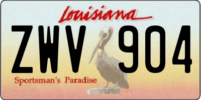 LA license plate ZWV904