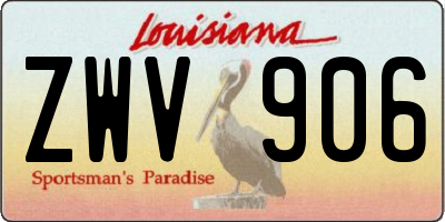 LA license plate ZWV906