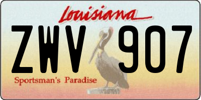 LA license plate ZWV907