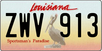 LA license plate ZWV913