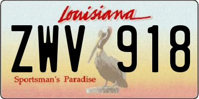 LA license plate ZWV918