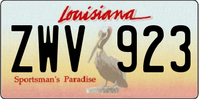 LA license plate ZWV923
