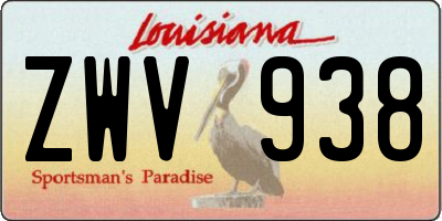 LA license plate ZWV938