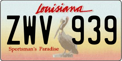 LA license plate ZWV939